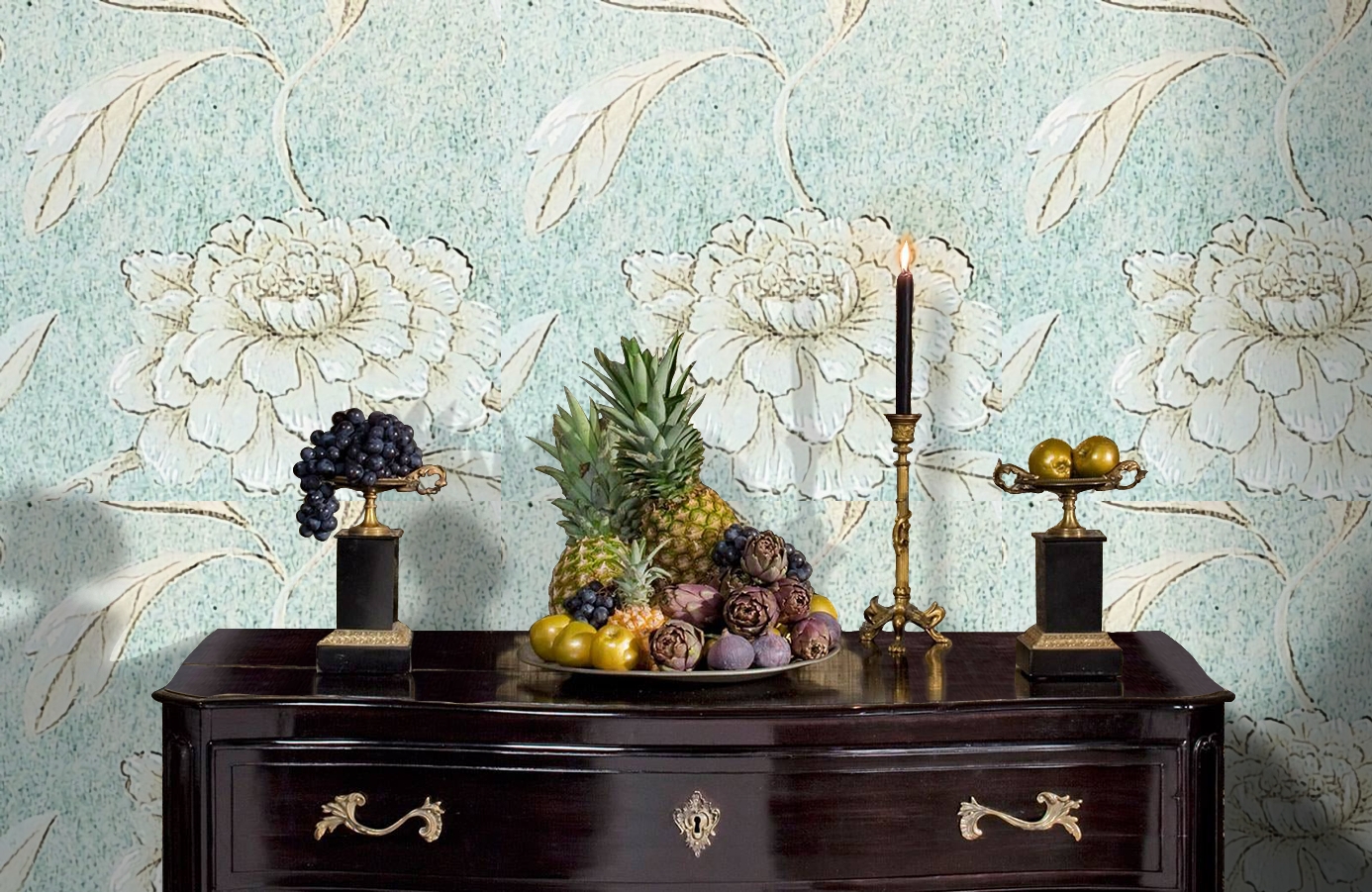 Обои Jasperpeony-Balticblue-Wp фото в интерьере гостиной Обои Jasperpeony-Balticblue-Wp фото в интерьере гостиной