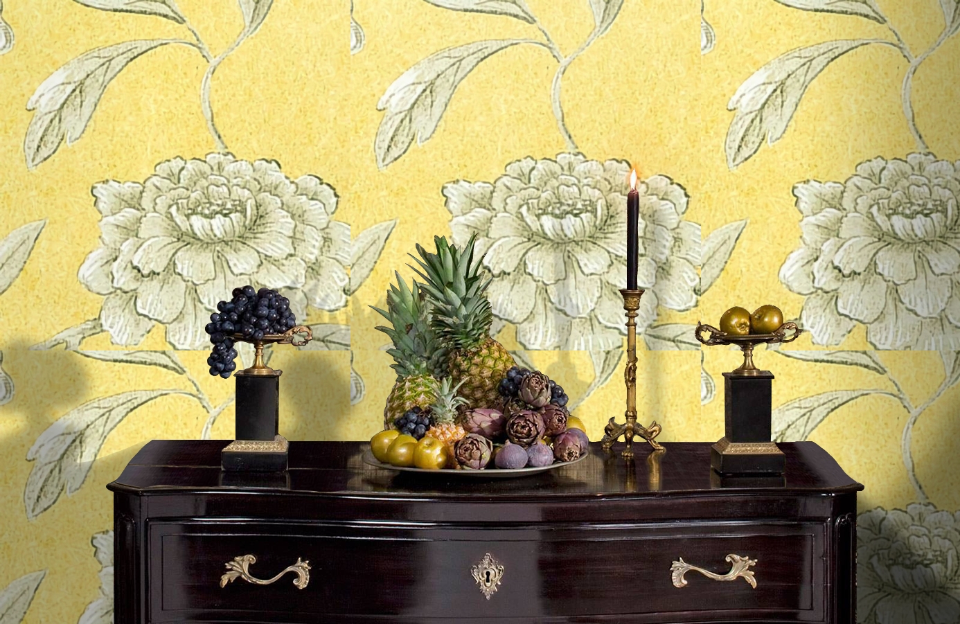 Обои Jasperpeony-Georgianyello фото в интерьере гостиной