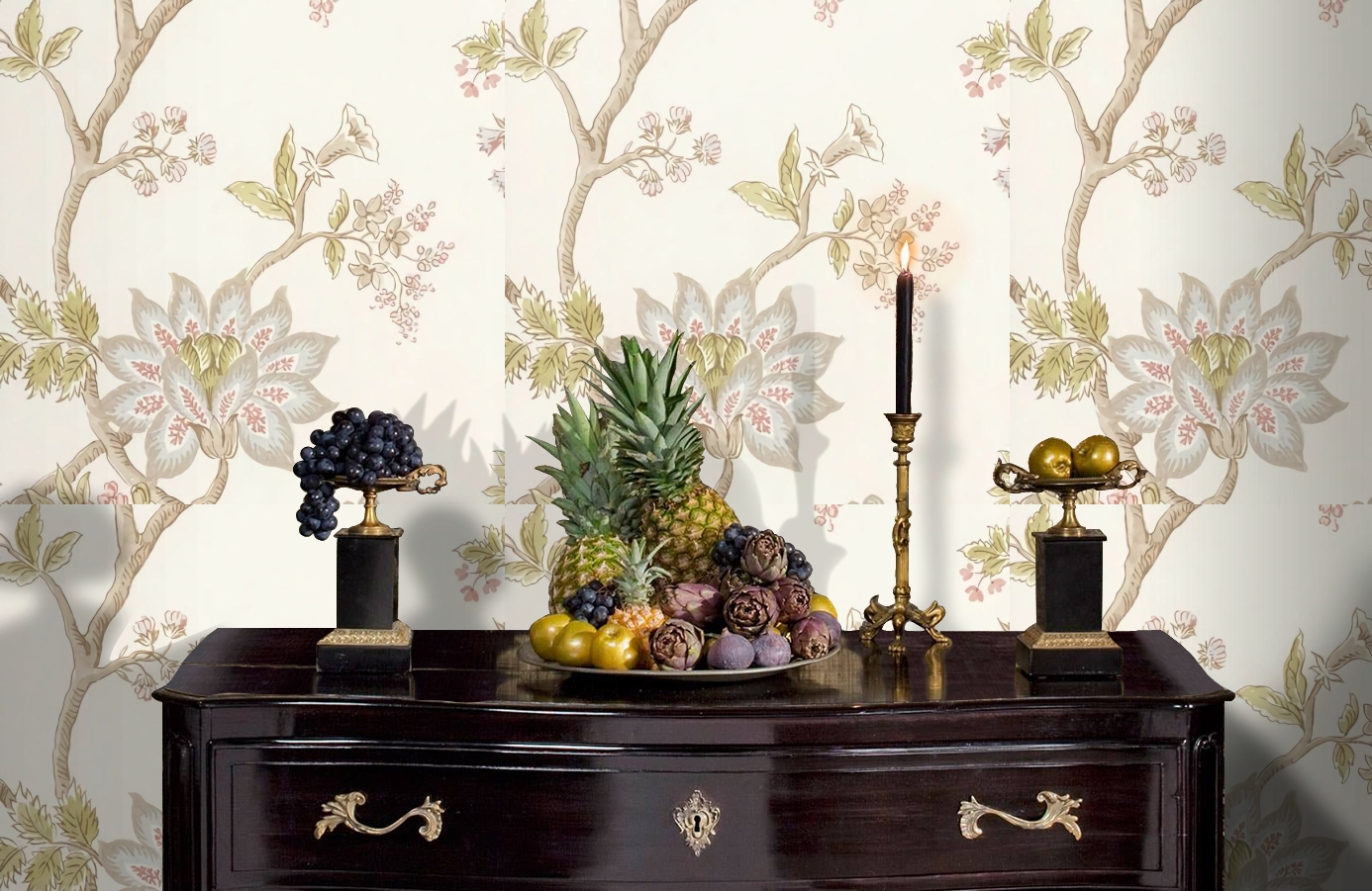 Обои Indienne 3 фото в интерьере гостиной