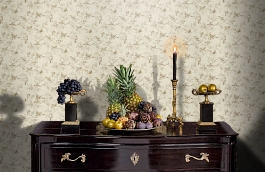 Обои Aviary Toile Bisque Fabri фото в интерьере гостиной превью