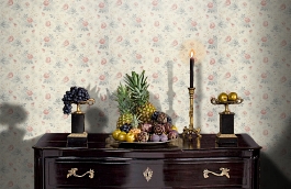 Обои Florette Rose Fabric фото в интерьере гостиной превью