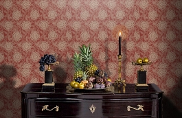 Обои Tournesal Rouge Fabric фото в интерьере гостиной превью