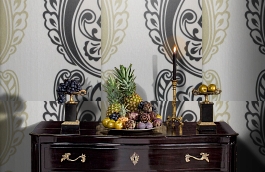 Обои KT80060 фото в интерьере гостиной превью