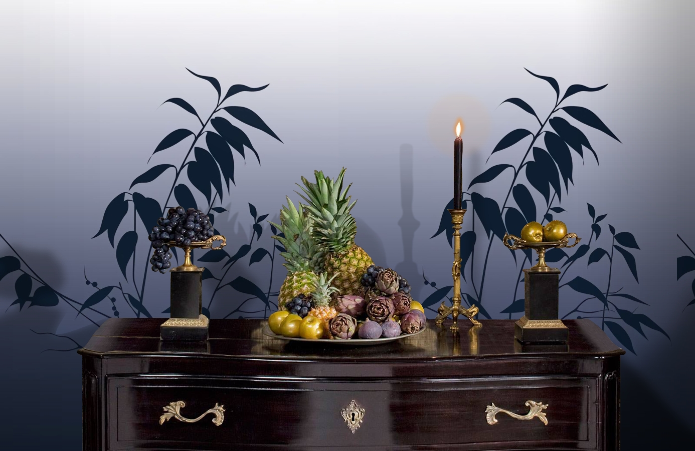 Обои DM208-1 фото в интерьере гостиной