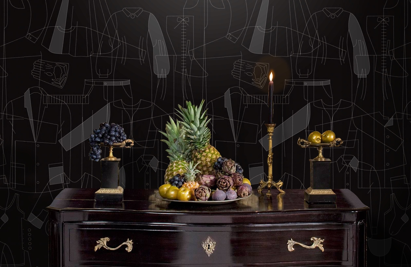 Обои DM210-4 фото в интерьере гостиной