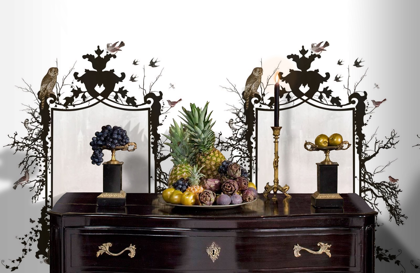 Обои P010201-4 фото в интерьере гостиной