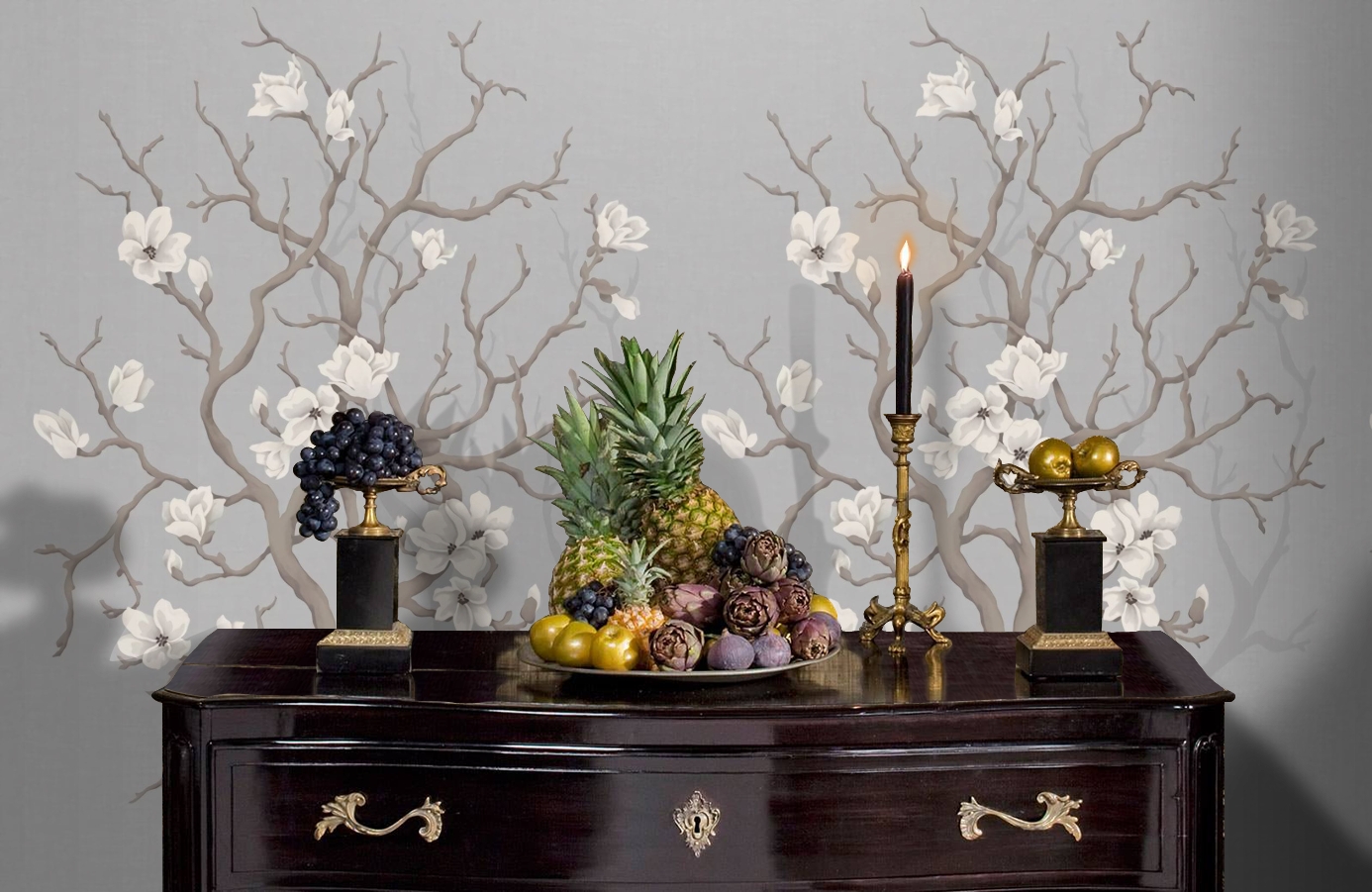 Обои P030404-4 фото в интерьере гостиной