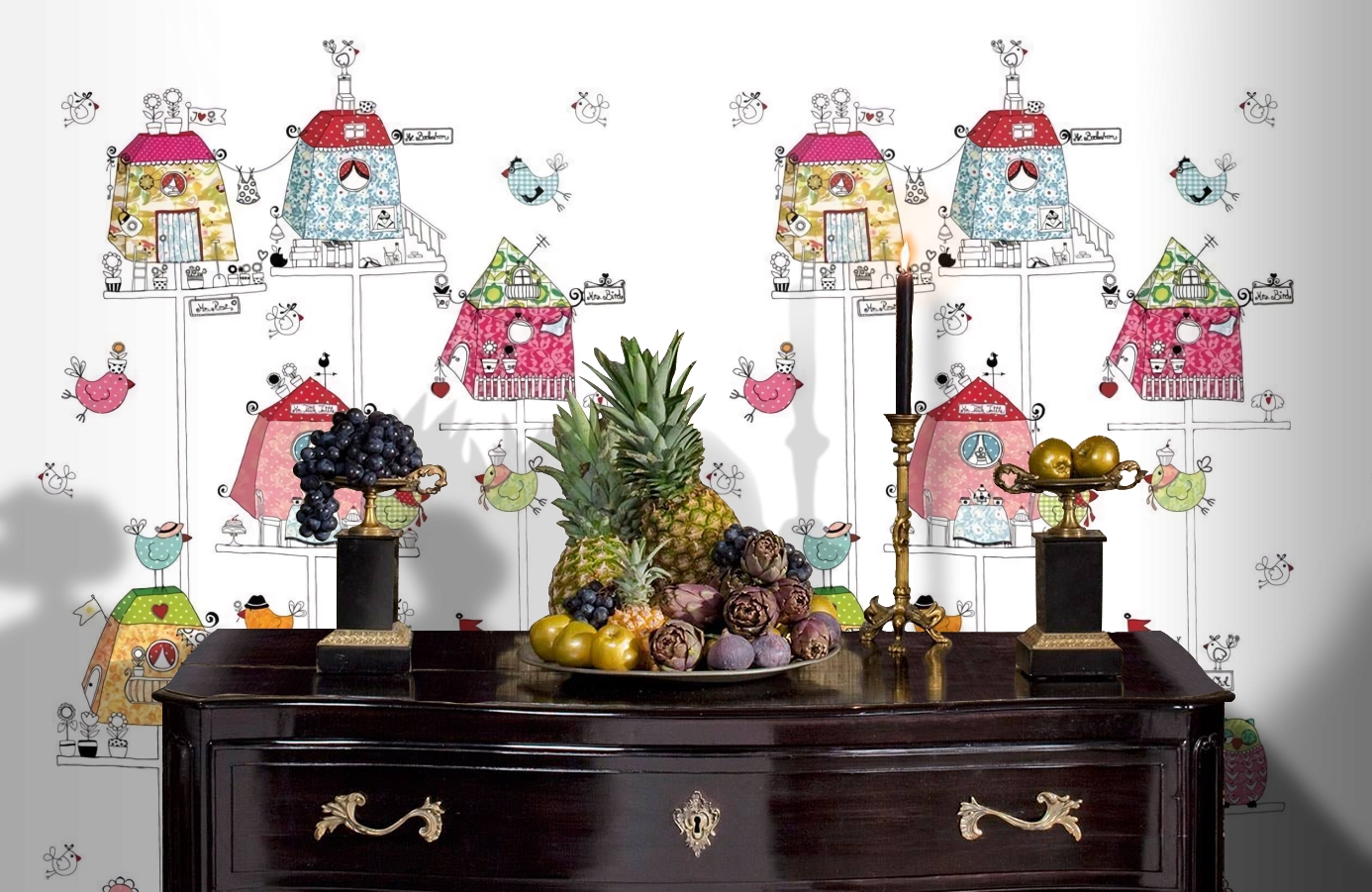 Обои P120301-4 фото в интерьере гостиной