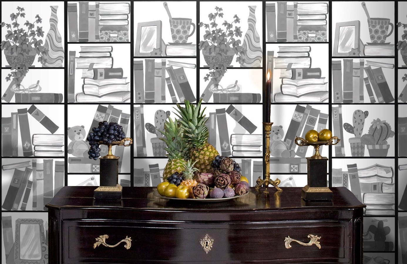 Обои P121601-4 фото в интерьере гостиной