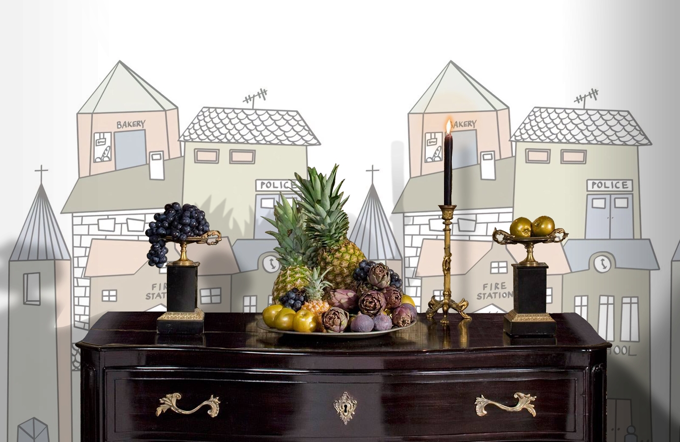 Обои P122101-4 фото в интерьере гостиной