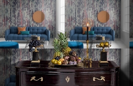 Обои P251201-4 фото в интерьере гостиной превью