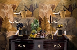 Обои 1452 lev5 804 фото в интерьере гостиной превью