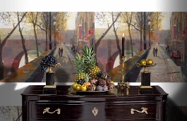 Обои 1535 lev6 804 фото в интерьере гостиной превью