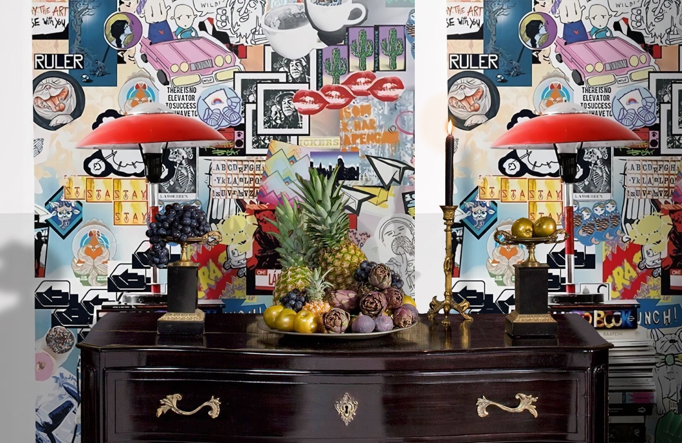 Обои P202701-5 фото в интерьере гостиной