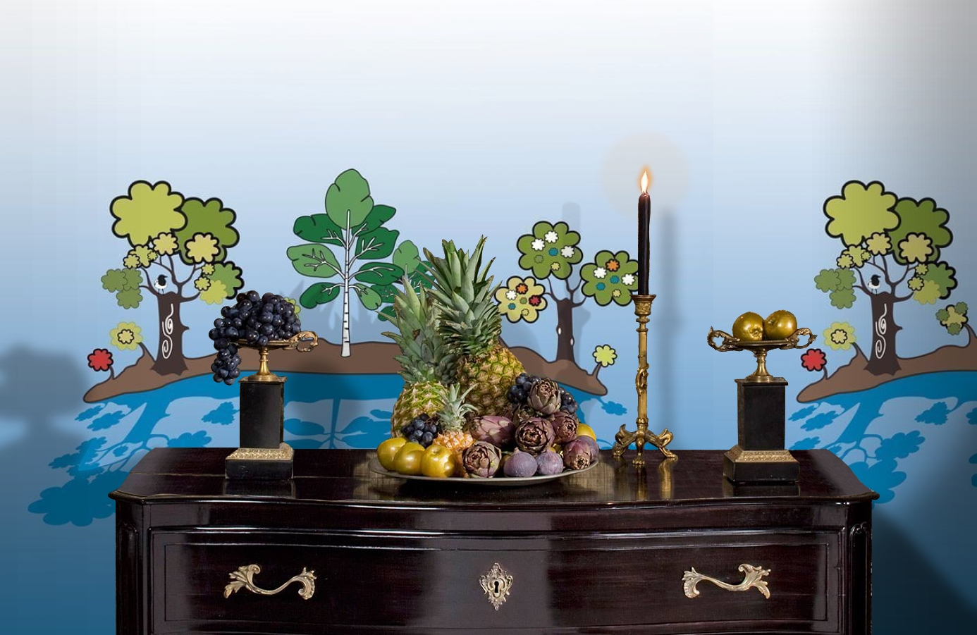 Обои DM204-1 фото в интерьере гостиной Обои DM204-1 фото в интерьере гостиной