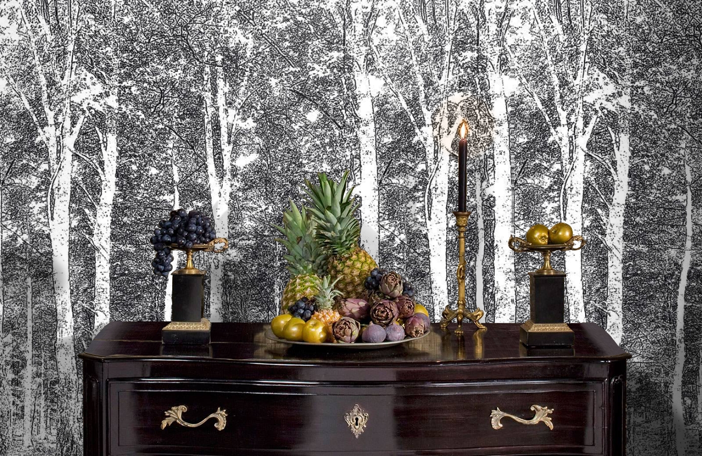 Обои DM216-4 фото в интерьере гостиной