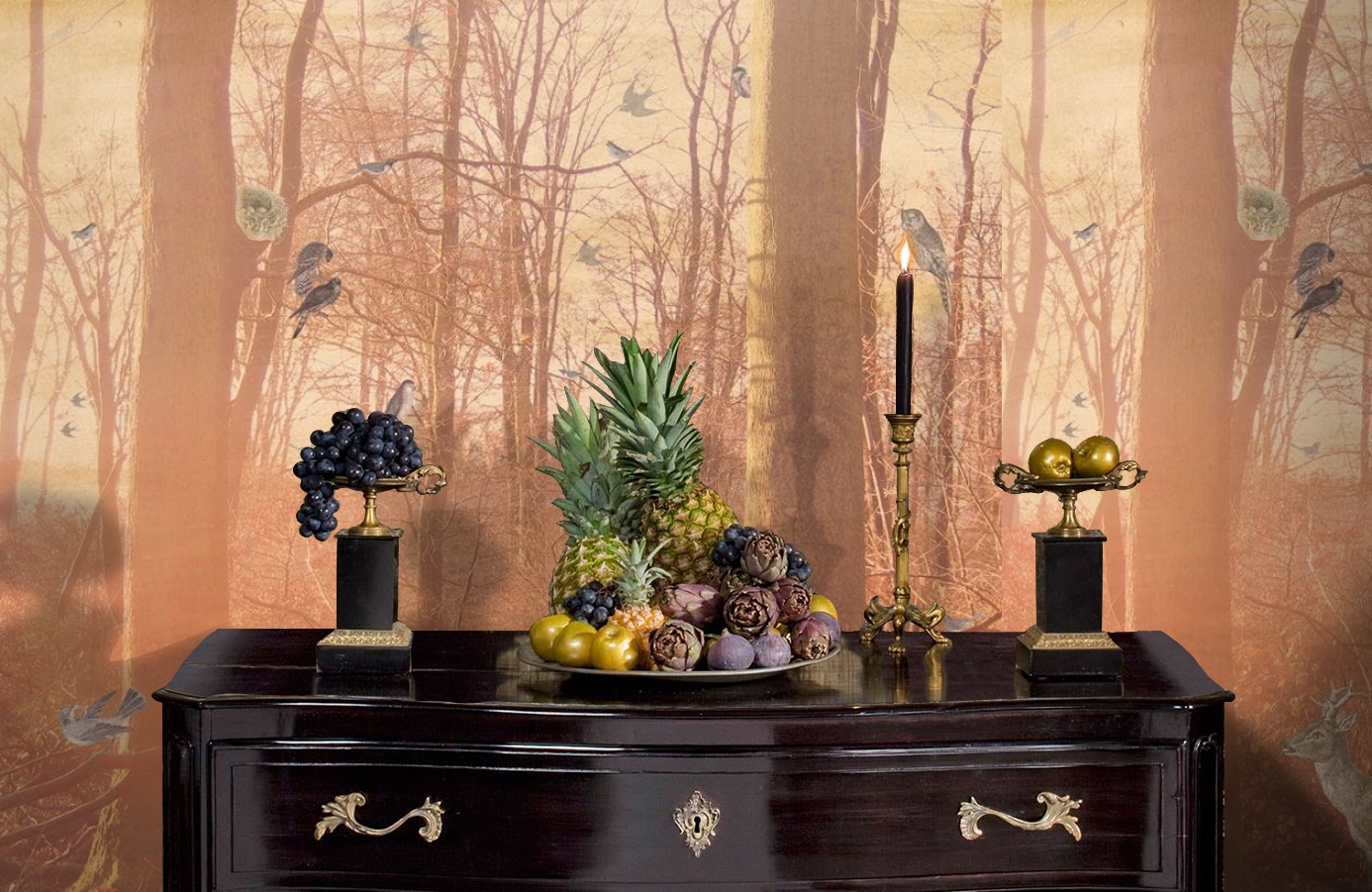 Обои P011401-6 фото в интерьере гостиной