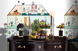 Обои P120701-6 фото в интерьере гостиной превью