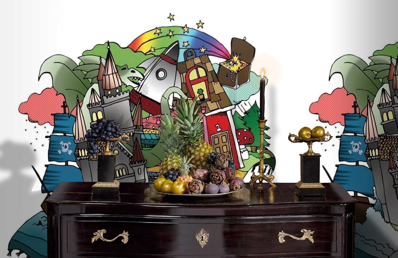 Обои P120801-6 фото в интерьере гостиной