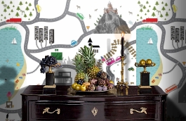 Обои P121002-6 фото в интерьере гостиной превью