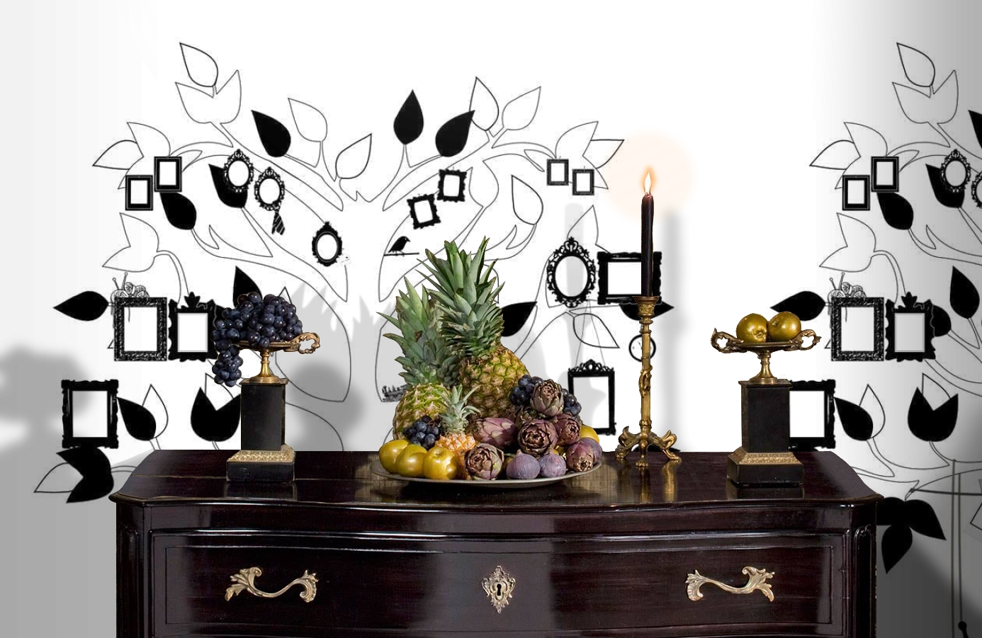 Обои P121202-6 фото в интерьере гостиной