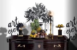 Обои 100860 фото в интерьере гостиной превью