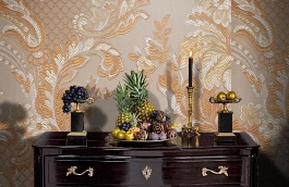 Обои KT-7642-8005 фото в интерьере гостиной превью