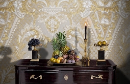 Обои KT-7642-8006 фото в интерьере гостиной превью