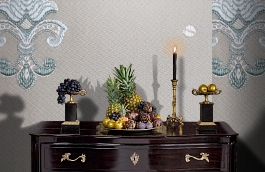 Обои KT-8637-8009 фото в интерьере гостиной превью