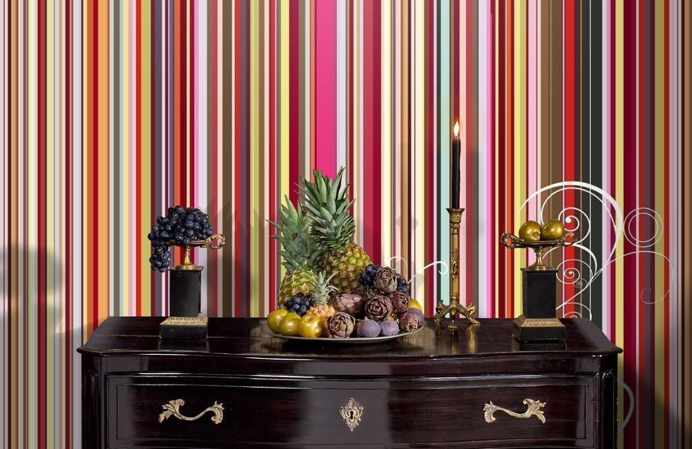 Обои P030901-8 фото в интерьере гостиной