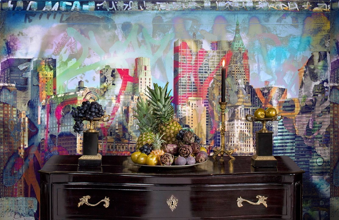 Обои P032002-8 фото в интерьере гостиной