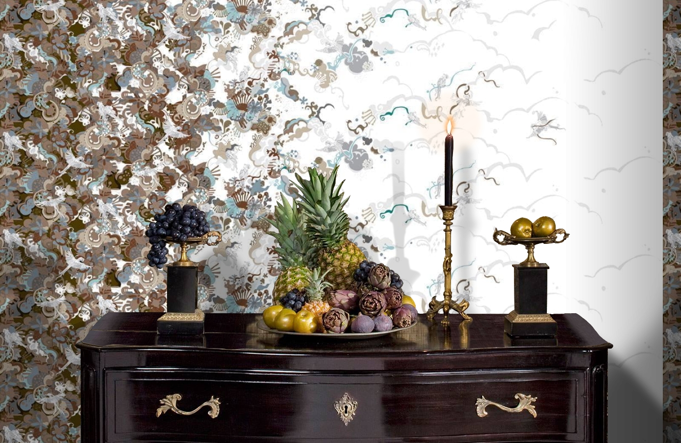 Обои P032302-8 фото в интерьере гостиной