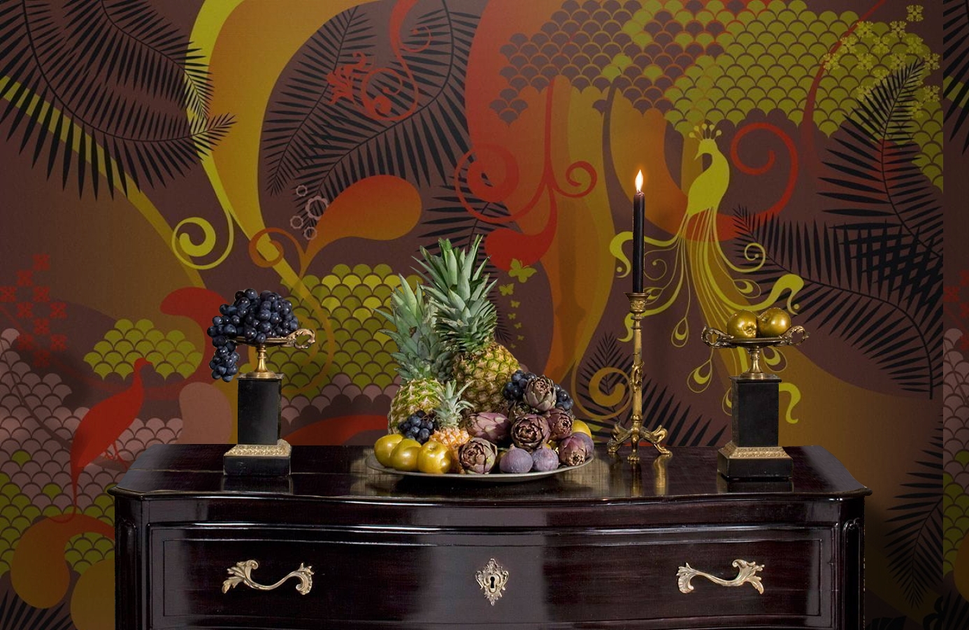 Обои P032501-8 фото в интерьере гостиной