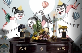 Обои P180901-8 фото в интерьере гостиной превью