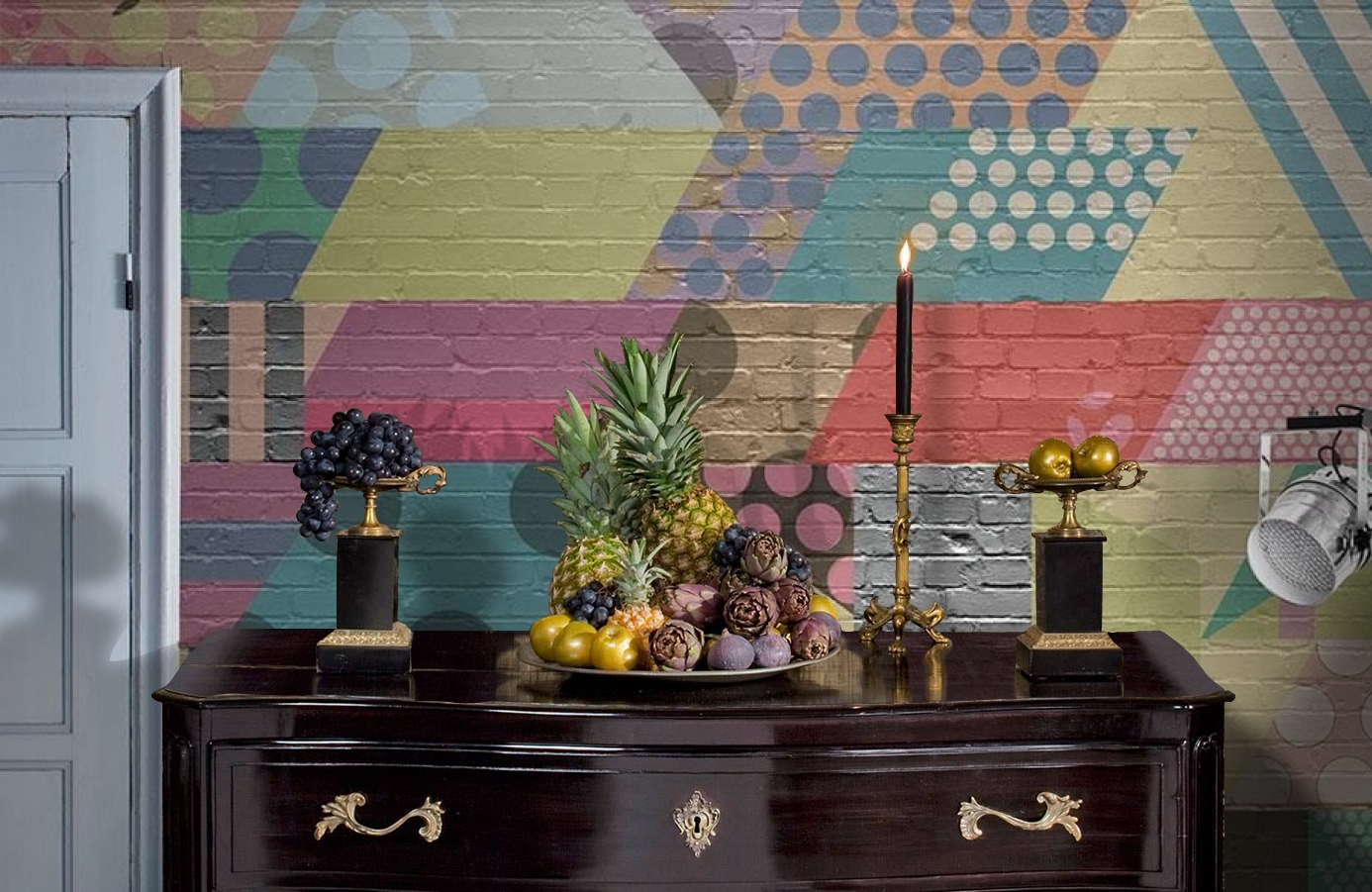 Обои P202802-0 фото в интерьере гостиной