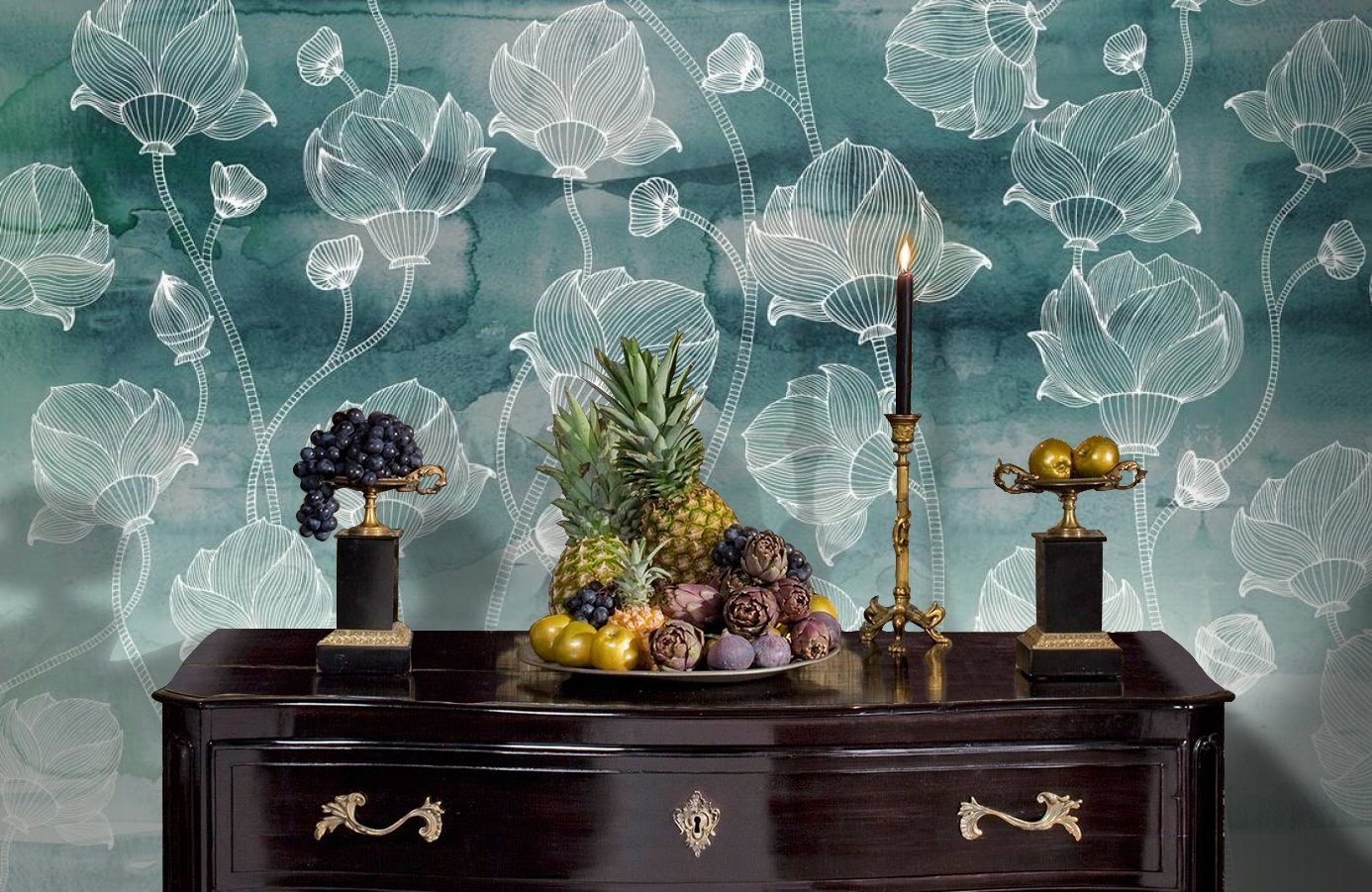 Обои P260201-10 фото в интерьере гостиной