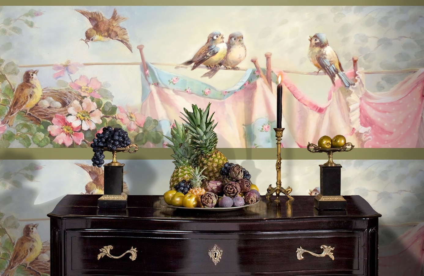 Обои CBB2221 фото в интерьере гостиной