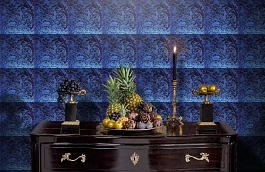 Обои 374 BLEU фото в интерьере гостиной превью