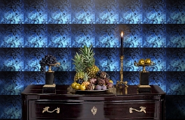 Обои 486 BLEU фото в интерьере гостиной превью