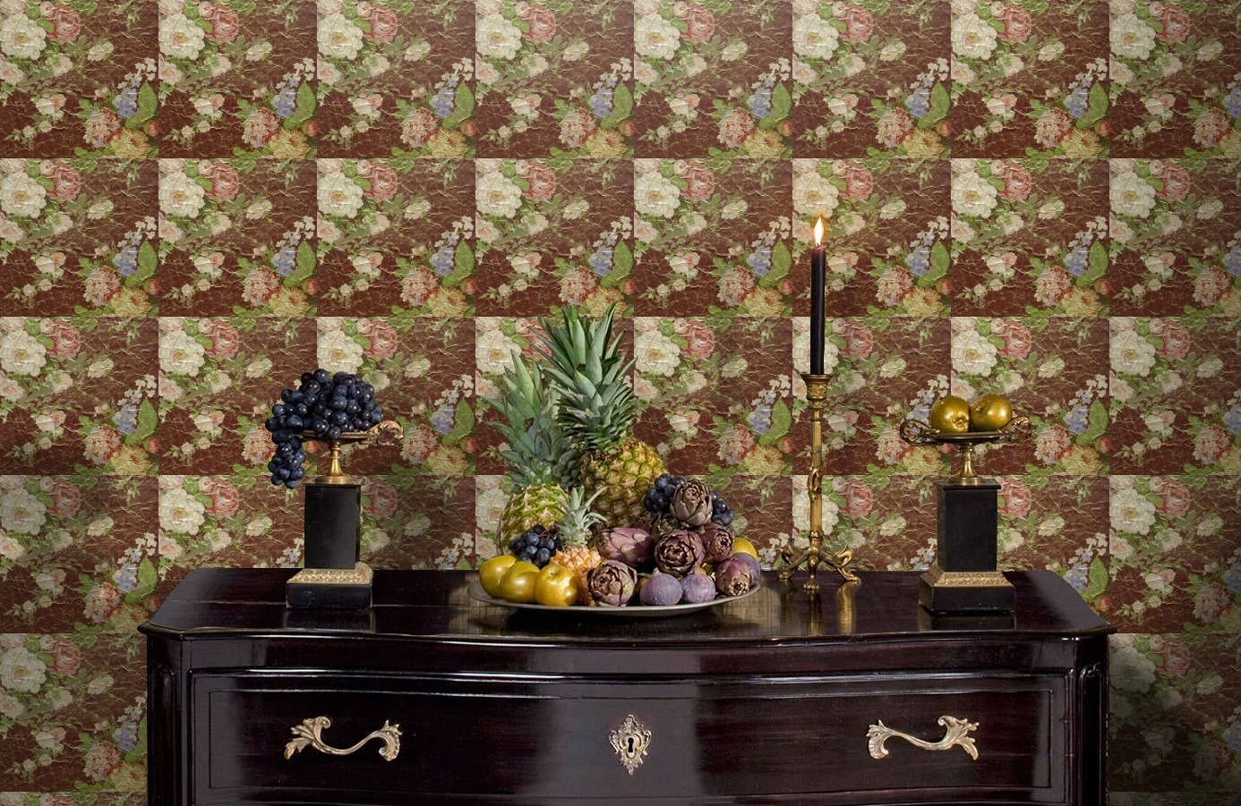 Обои ROSES_ANCIENNES_P__13 фото в интерьере гостиной