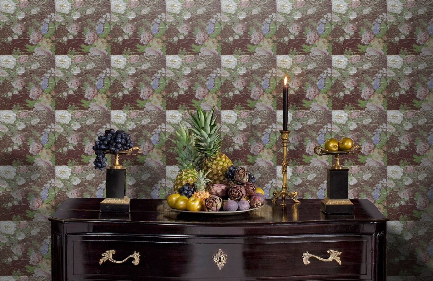 Обои ROSES_ANCIENNES_P__14 фото в интерьере гостиной