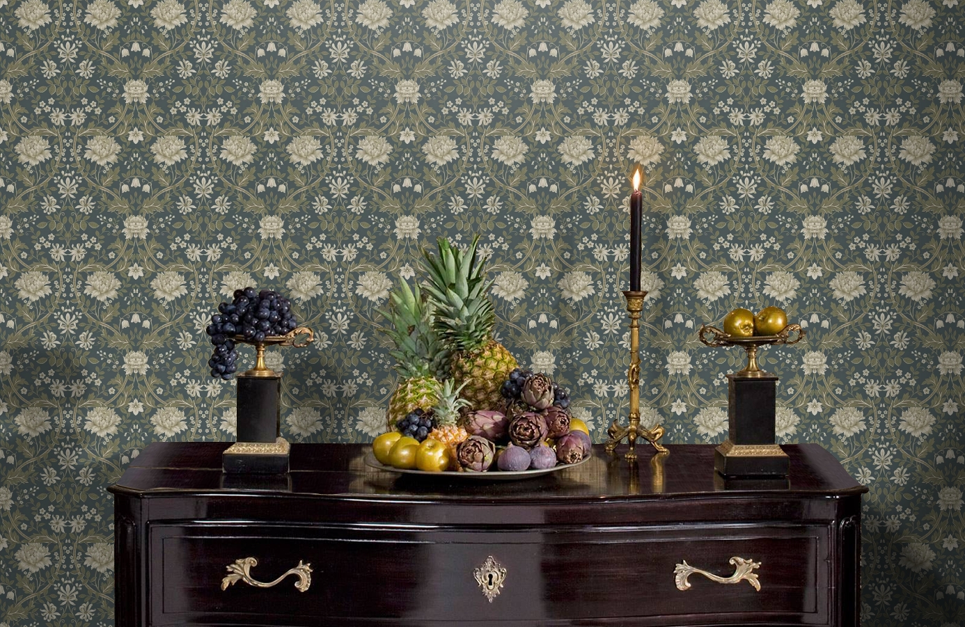 Обои KT20104 фото в интерьере гостиной