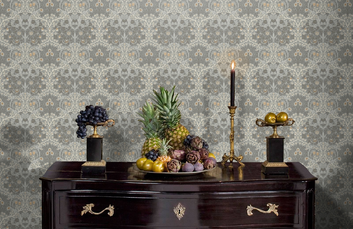 Обои KT20208 фото в интерьере гостиной