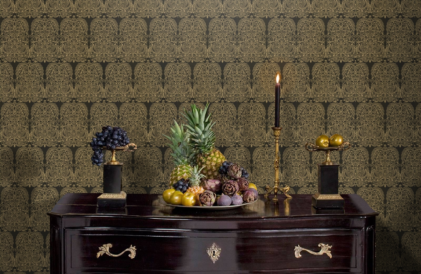 Обои 69/2105 фото в интерьере гостиной