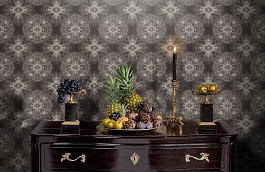 Обои Antique Lace Wallpaper La фото в интерьере гостиной превью