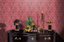 Обои Blossom Wallpaper Coral 1 фото в интерьере гостиной превью