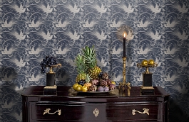 Обои Mink Blue 531 фото в интерьере гостиной превью