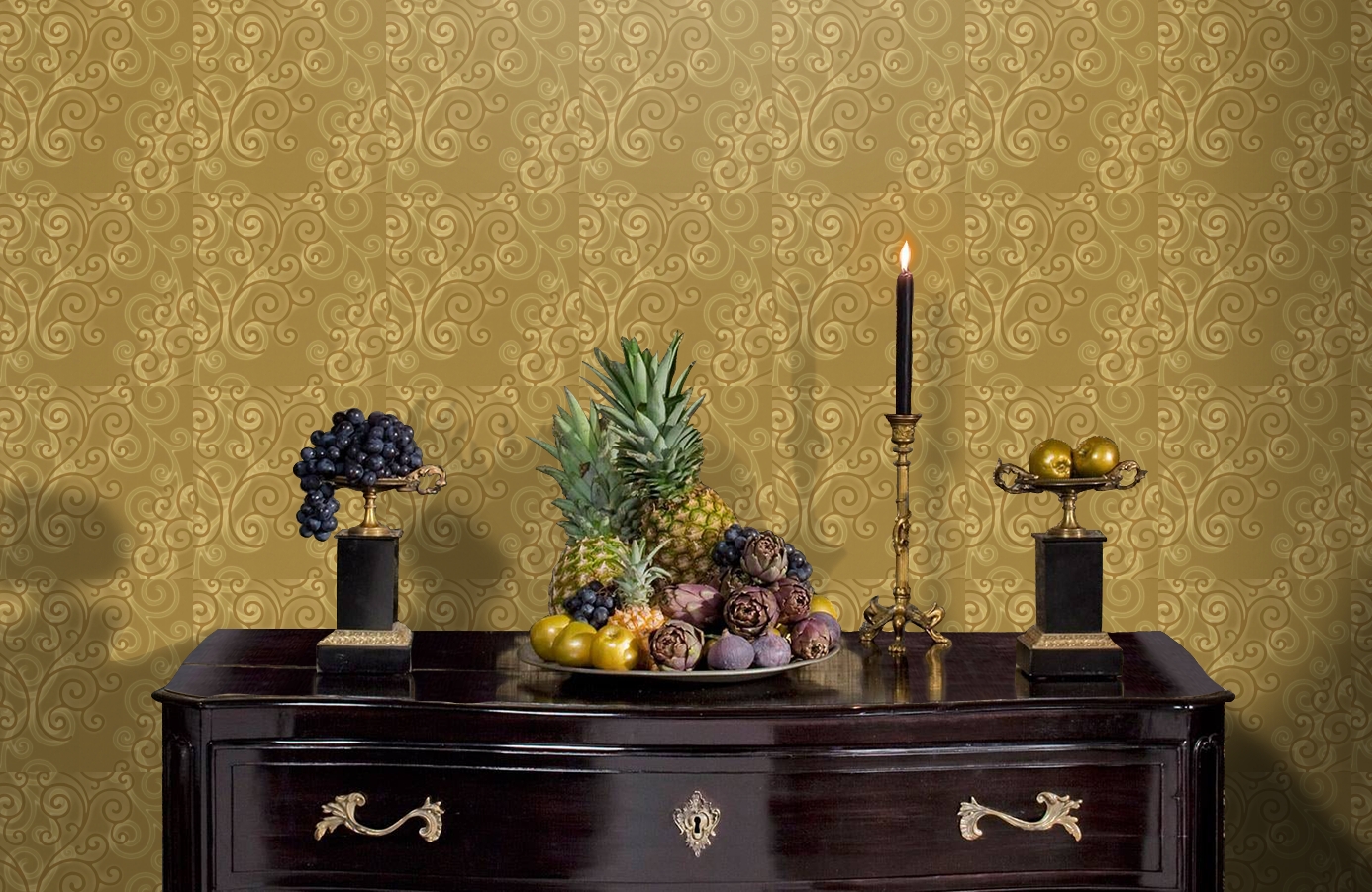 Обои HMY57504 фото в интерьере гостиной