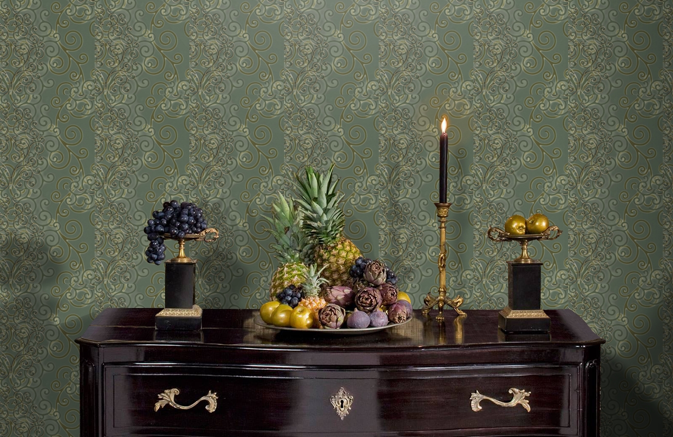 Обои HMY57516 фото в интерьере гостиной