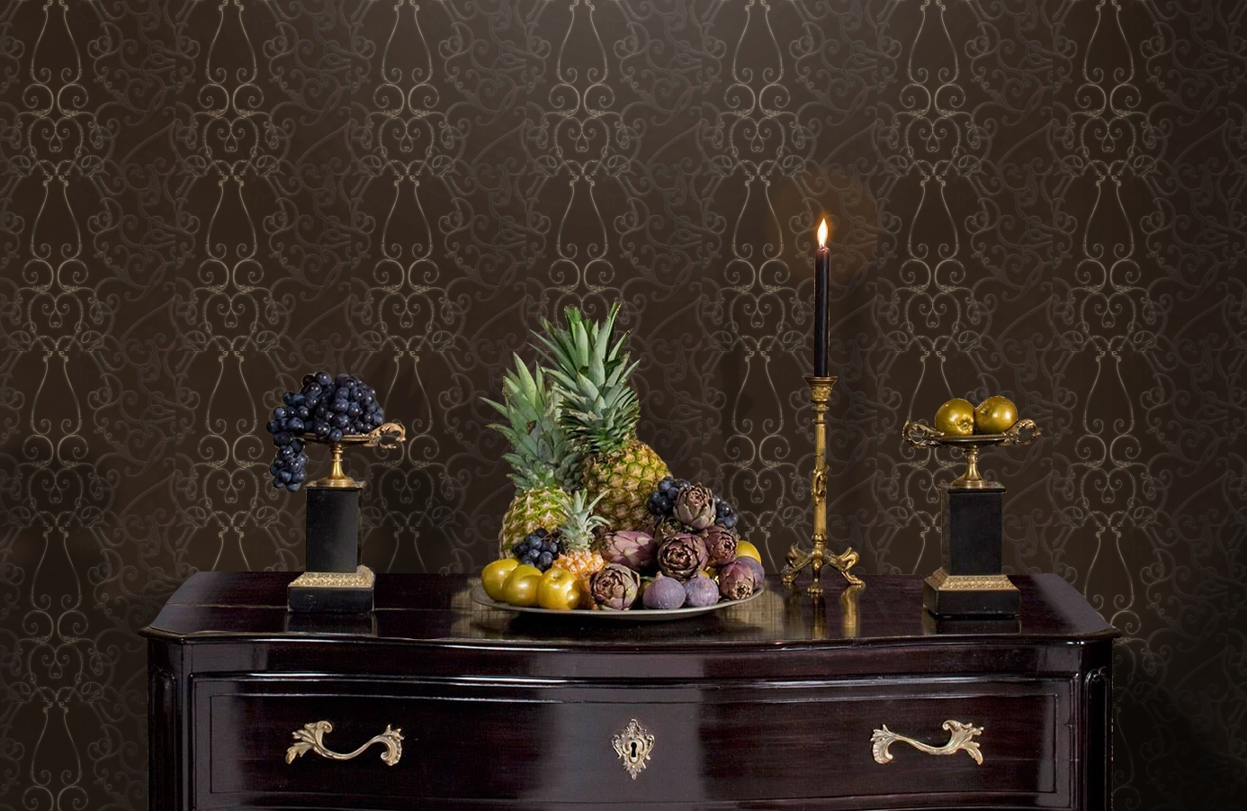 Обои HMY57619 фото в интерьере гостиной